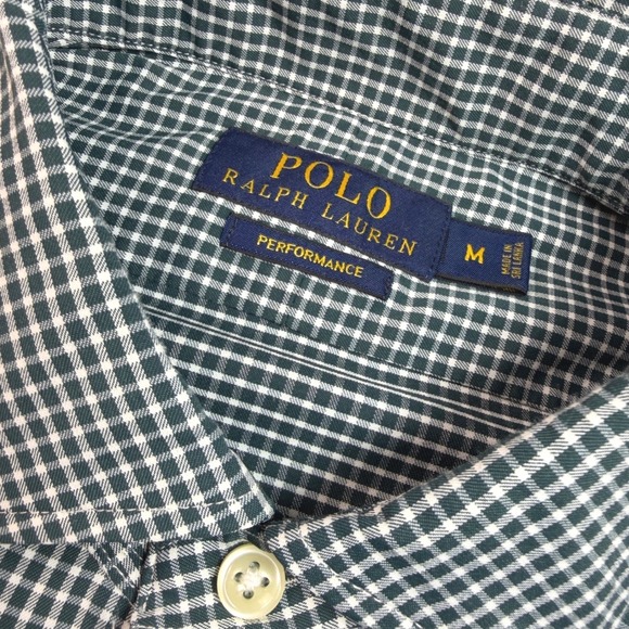 Polo Ralph Lauren Other - Polo Ralph Lauren Shirt Mens M Green Gingham Performance Long Sleeve EUC